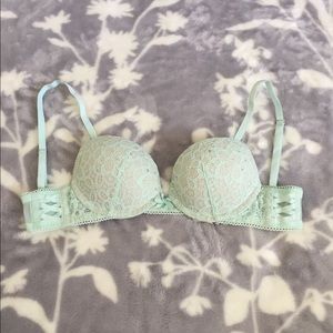 VS mint lace bra and thong